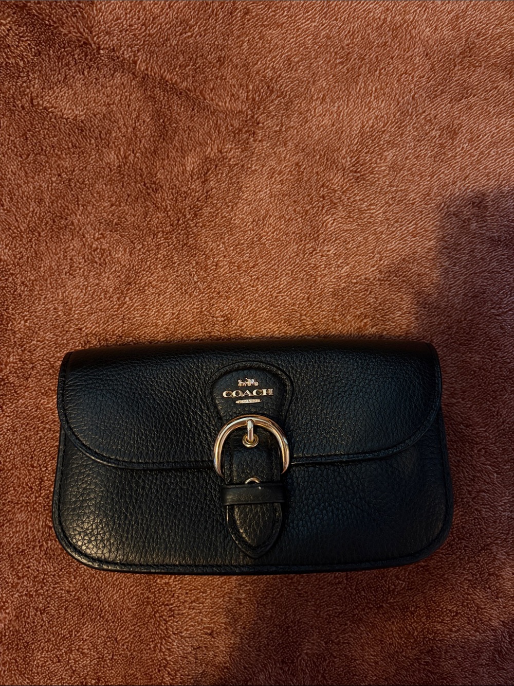 Coach Black Pebbled Leather Crossbody Bag